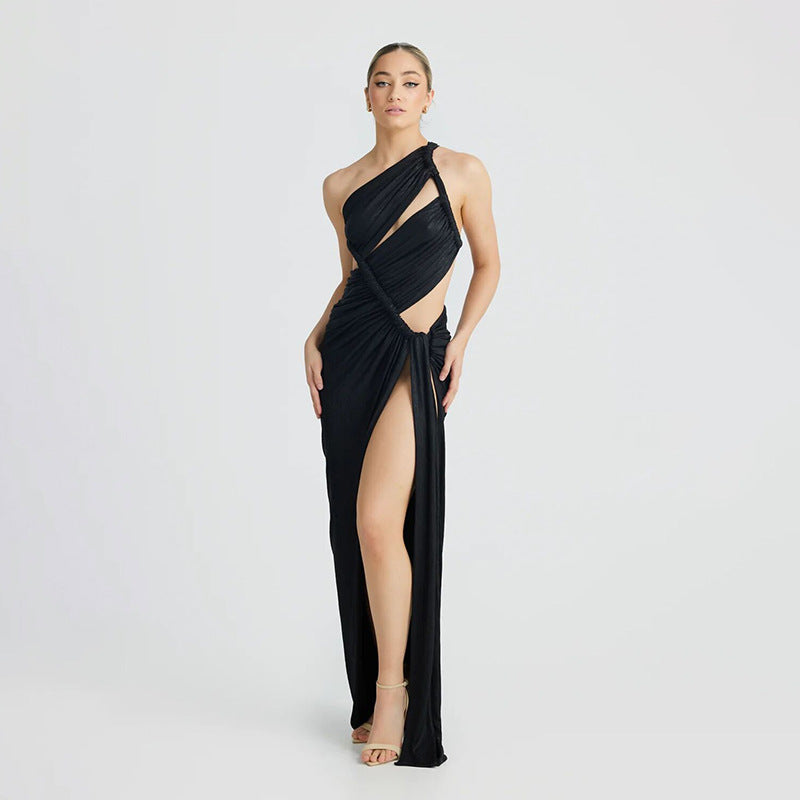 Sexy Women's Evening Gown in Silk - Bodycon One Shoulder Dress