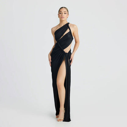 Sexy Women's Evening Gown in Silk - Bodycon One Shoulder Dress