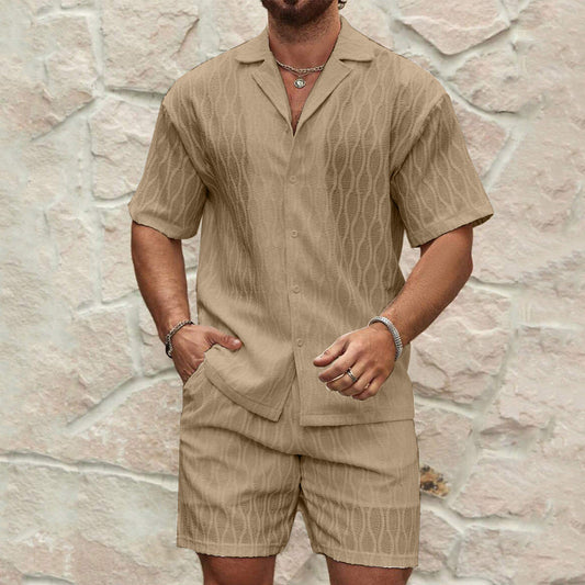Casual Men's Shorts and Shirt Set Lightweight Cotton - EasyApparels