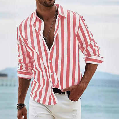 Casual Striped Men's Long Sleeve Shirt