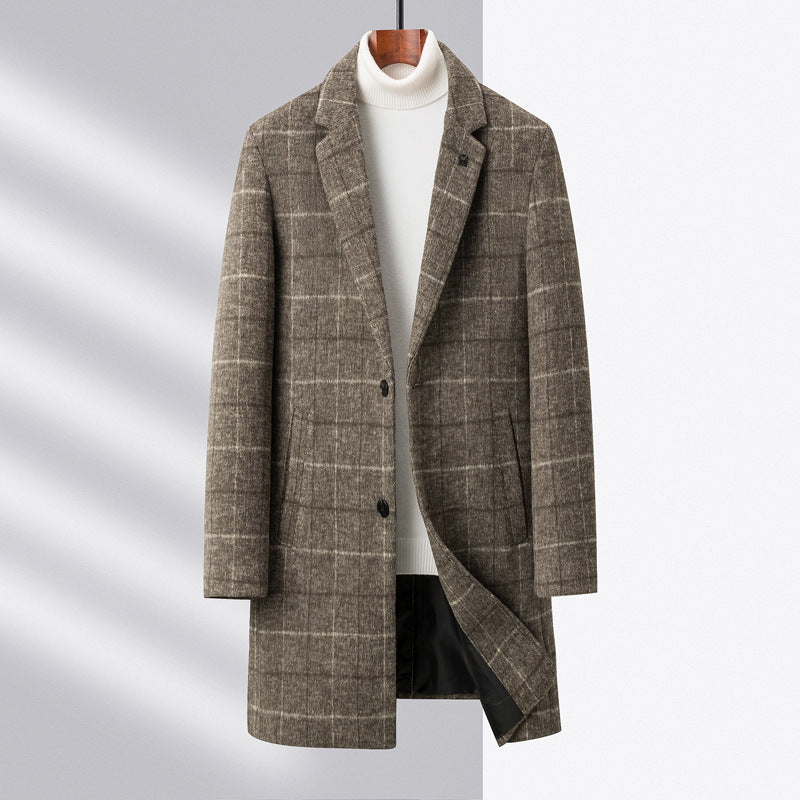 Classic Checked Wool Men's Coat