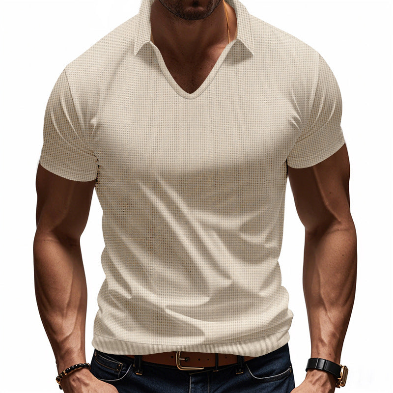 Casual Men's V-neck Cotton T-shirt