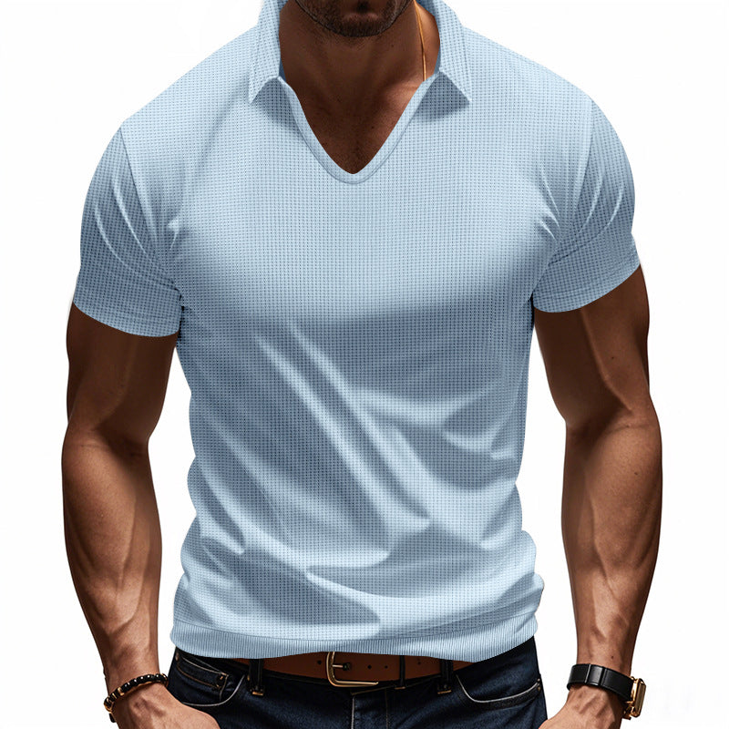 Casual Men's V-neck Cotton T-shirt