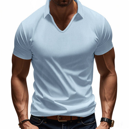 Casual Men's V-neck Cotton T-shirt