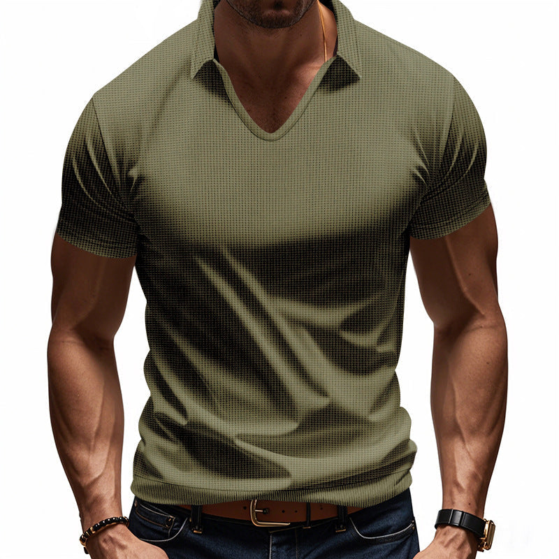Casual Men's V-neck Cotton T-shirt