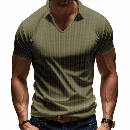 Casual Men's V-neck Cotton T-shirt