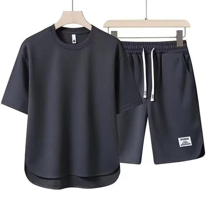 Casual Men's Cotton Short Sleeve Top and Shorts Set