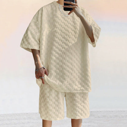 Casual Fit Men's Short Sleeve Tee and Shorts Set