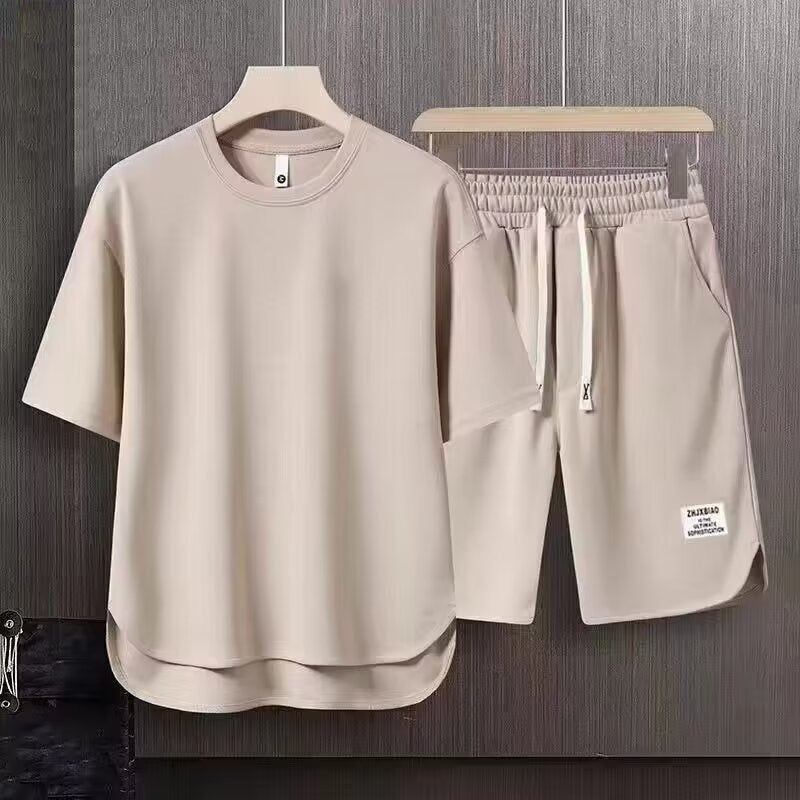 Casual Men's Cotton Short Sleeve Top and Shorts Set - EasyApparels