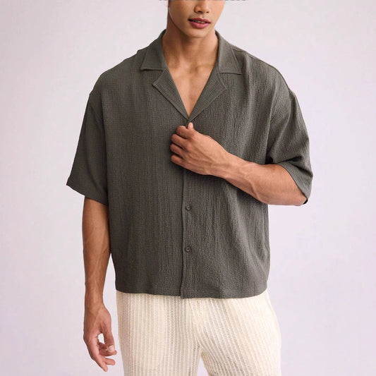 Casual Short Sleeve Men's Shirt Loose Fit - EasyApparels