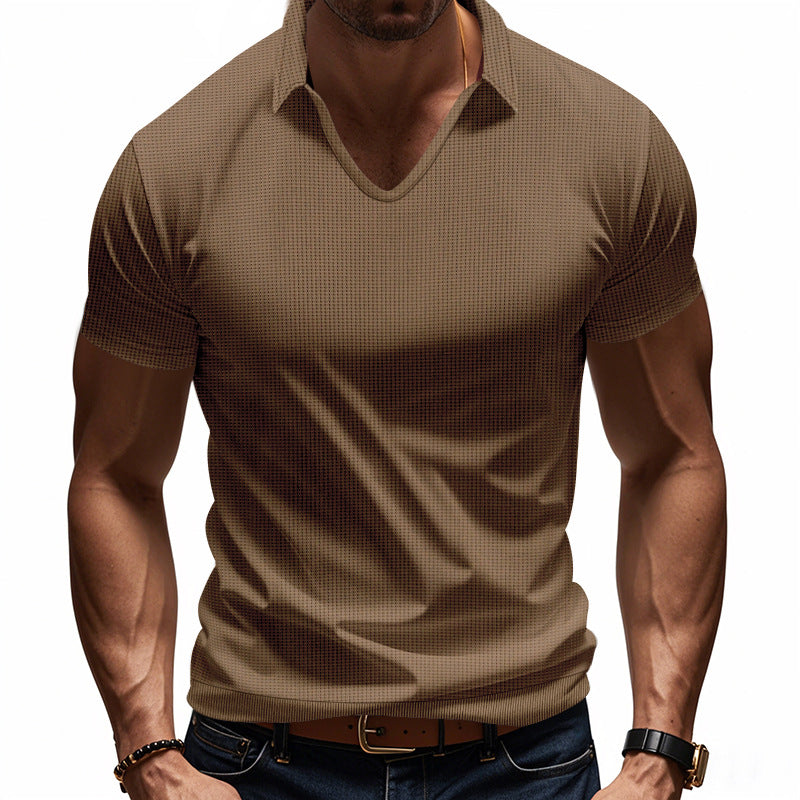 Casual Men's V-neck Cotton T-shirt