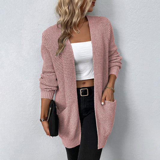 Cozy Open Front Women's Cardigan with Long Sleeves - EasyApparels
