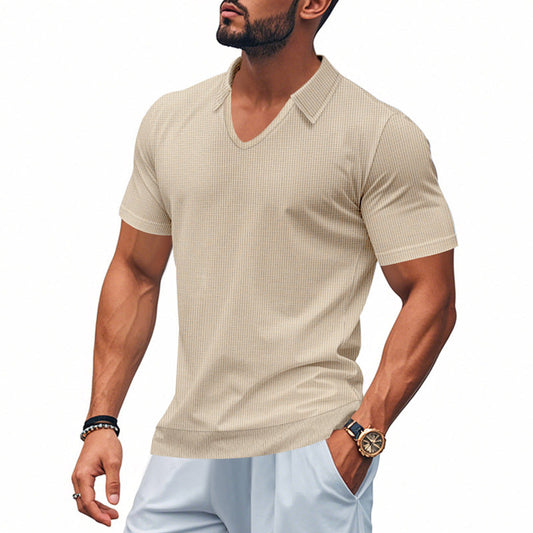 Casual Men's V-neck Cotton T-shirt - EasyApparels