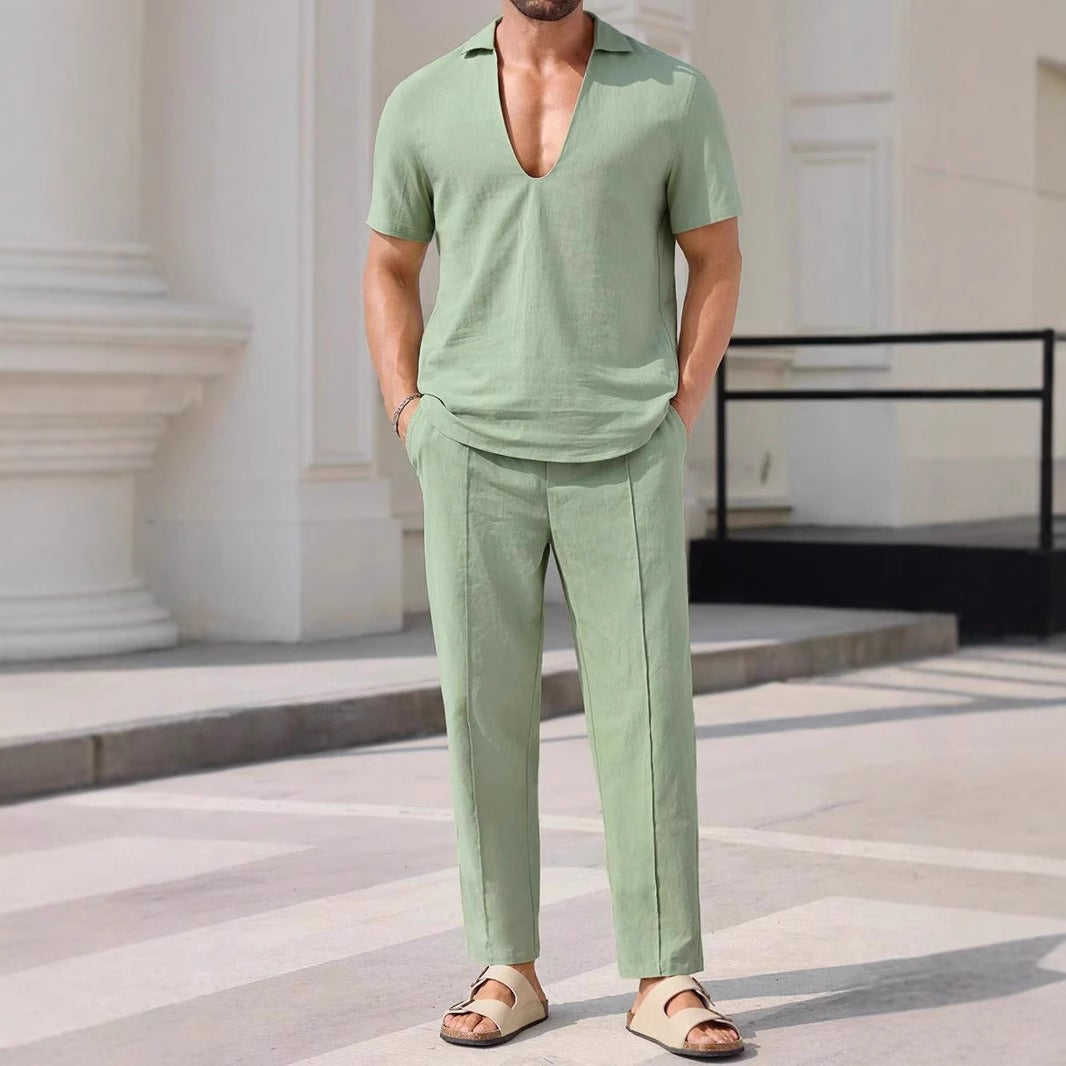 Casual Men's Shirt and Pants Set - EasyApparels