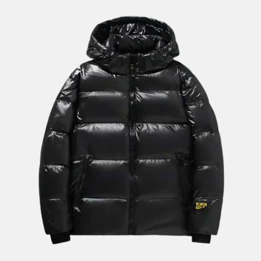 Waterproof Men's Puffer Jacket with Hood and Zip - EasyApparels