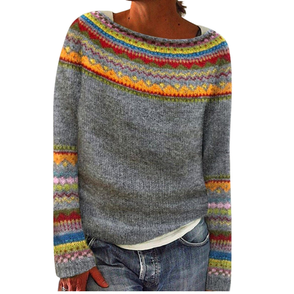 Women's Warm Merino Wool Crew Neck Sweater - EasyApparels