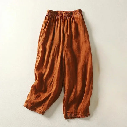 Short Linen Capri Pants