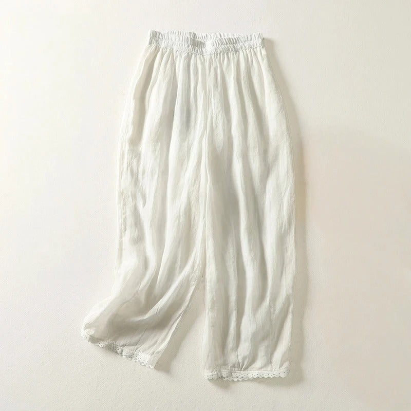 Short Linen Capri Pants