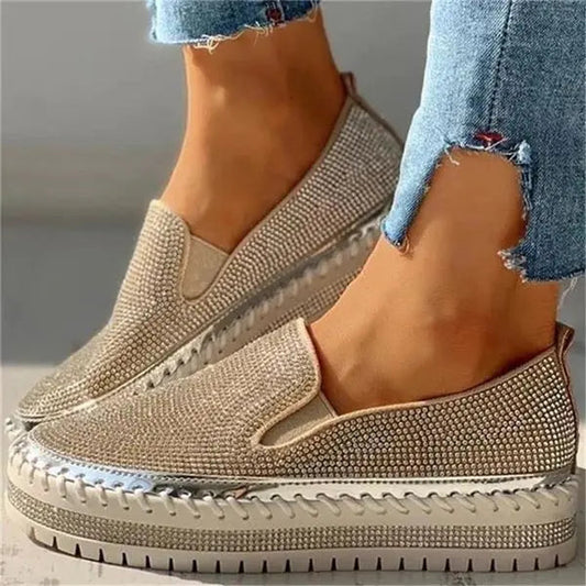 Glittery Women's Slip-On Sneakers - Comfortable Chic Shoes - EasyApparels