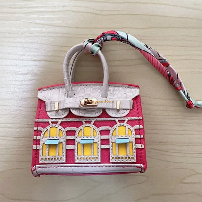 2 for 1 Mini Designer Handbag - Silver Purse Charm