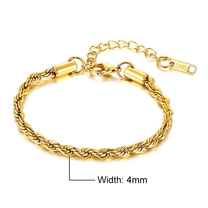 Silver Tone Twisted Cable Chain Bracelet Mens