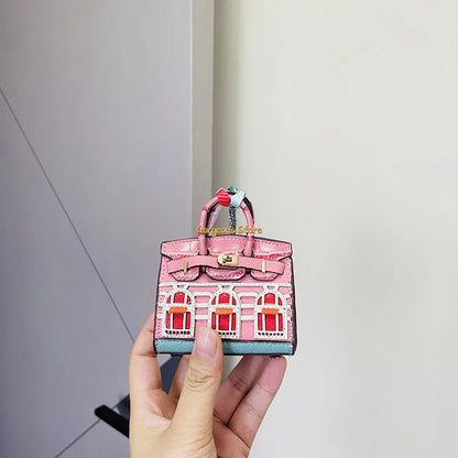 2 for 1 Mini Designer Handbag - Silver Purse Charm