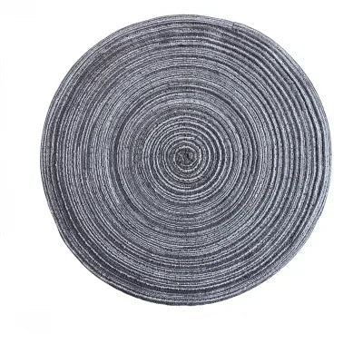 6 Piece Natural Fiber Round Table Placemats Set