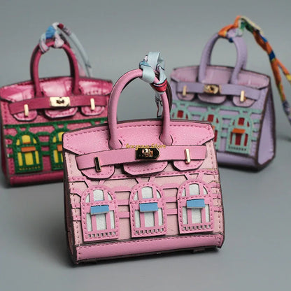 2 for 1 Mini Designer Handbag - Silver Purse Charm - Luxicro