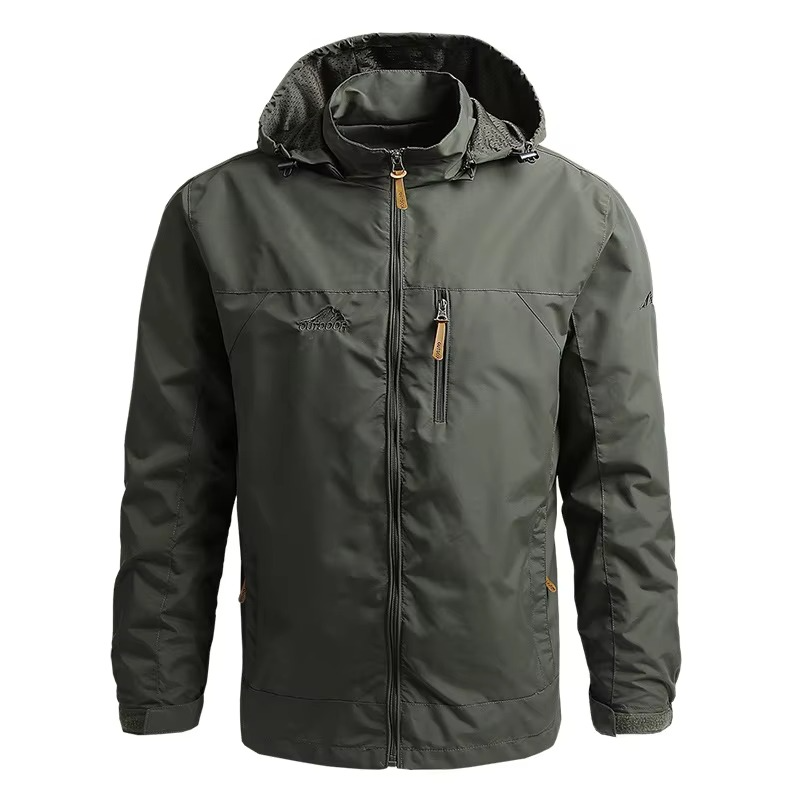 Waterproof Men's Outdoor Windbreaker Jacket with Hood