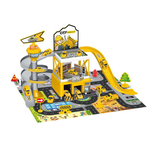 3D Car Racing Track Playset with Vehicles - Luxicro