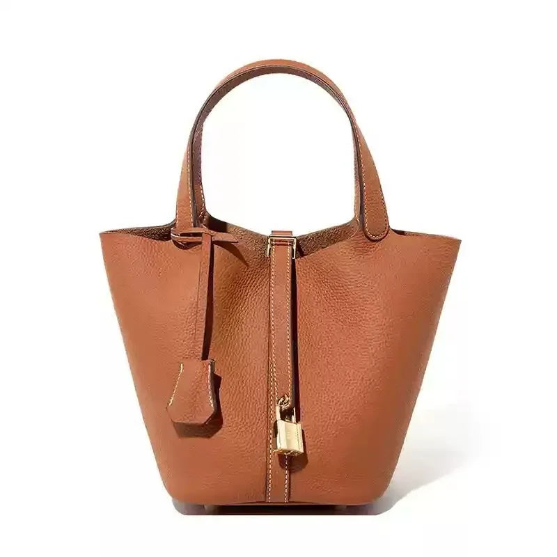 Classic Brown Leather Handbag