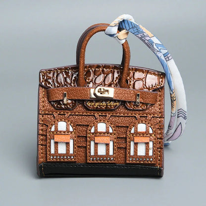 2 for 1 Mini Designer Handbag - Silver Purse Charm