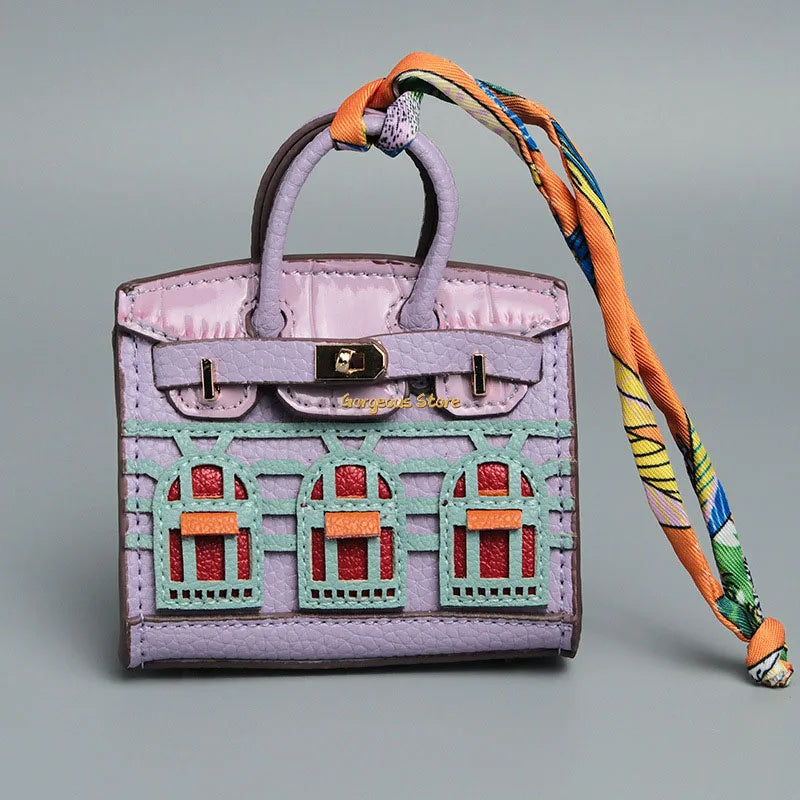 2 for 1 Mini Designer Handbag - Silver Purse Charm