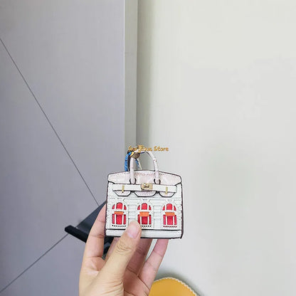 2 for 1 Mini Designer Handbag - Silver Purse Charm