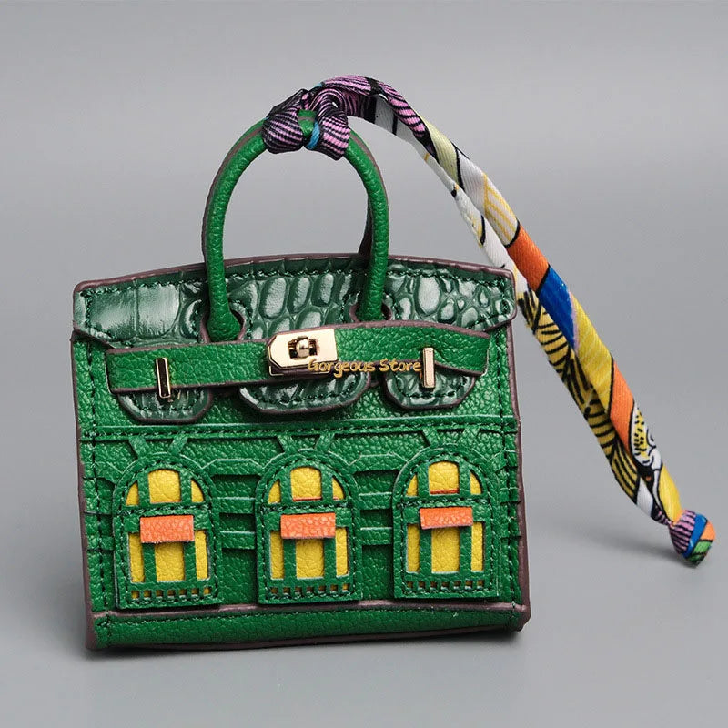 2 for 1 Mini Designer Handbag - Silver Purse Charm