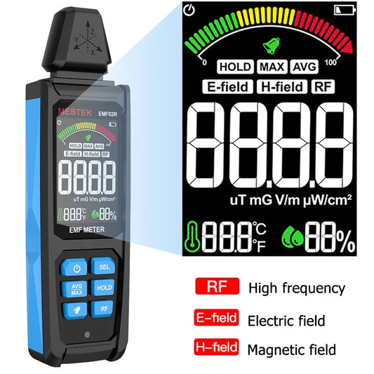 Accurate EMF Tester with LCD Display, 30MHz-8GHz Detector - Luxicro