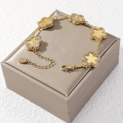 Shiny Clover Chain Bracelet