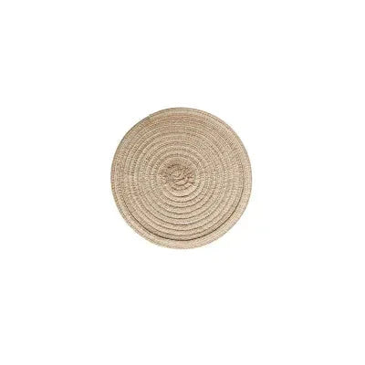 6 Piece Natural Fiber Round Table Placemats Set
