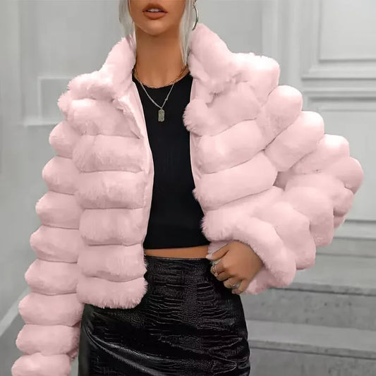 Luxury Artificial Fur Winter Coat - EasyApparels
