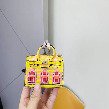 2 for 1 Mini Designer Handbag - Silver Purse Charm