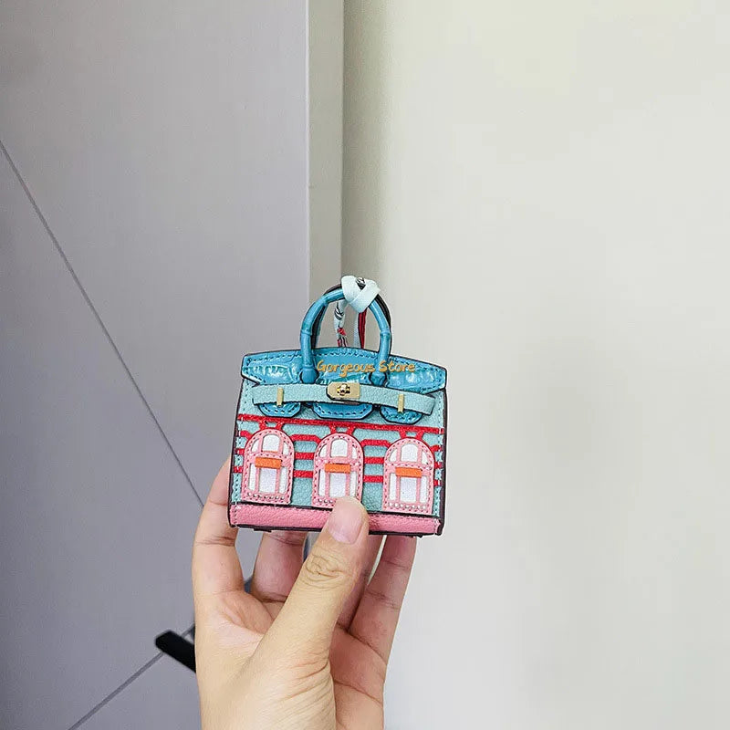 2 for 1 Mini Designer Handbag - Silver Purse Charm