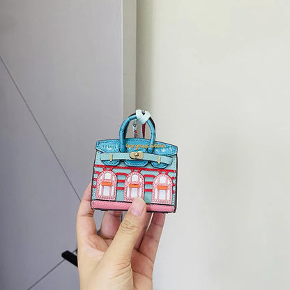 2 for 1 Mini Designer Handbag - Silver Purse Charm