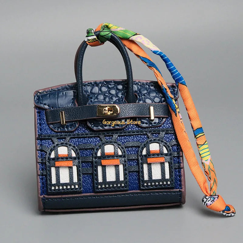 2 for 1 Mini Designer Handbag - Silver Purse Charm