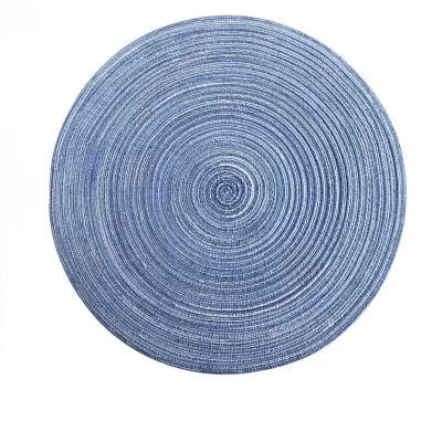 6 Piece Natural Fiber Round Table Placemats Set
