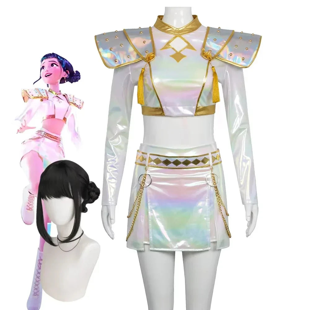 Shiny Hologram Women Cosplay Costume Set