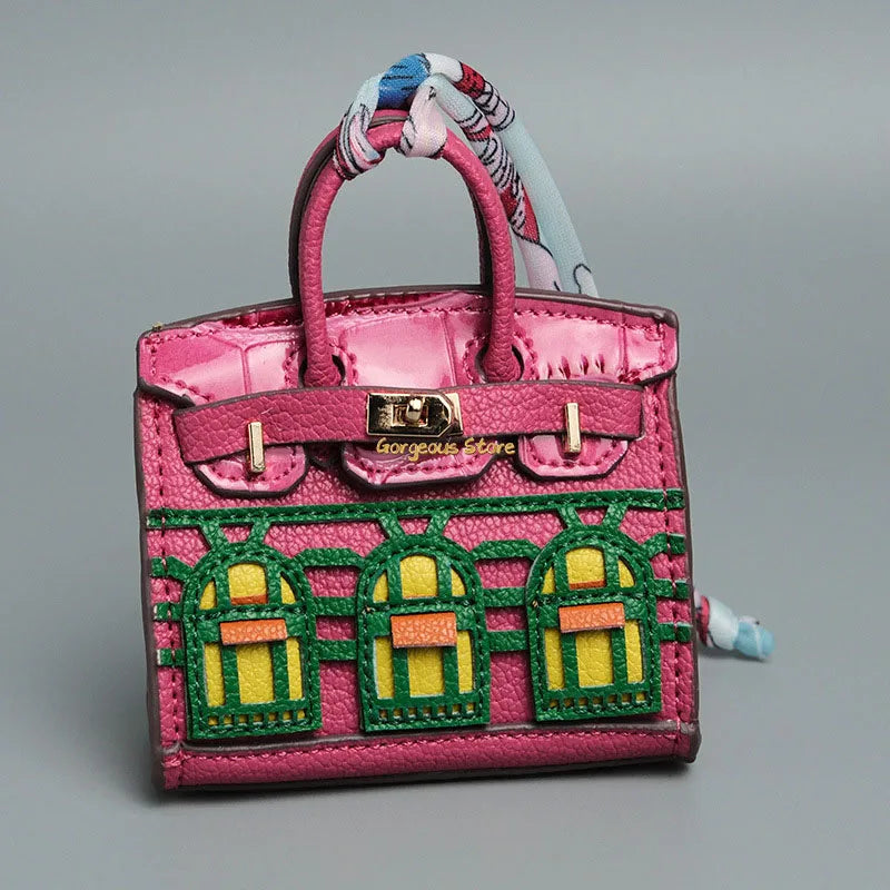 2 for 1 Mini Designer Handbag - Silver Purse Charm