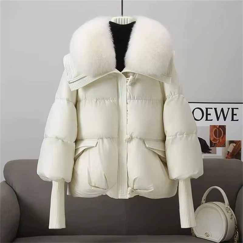 Women's Warm Down Filled Parka Coat with Faux Fur Hood