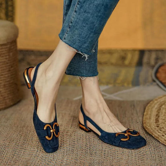 Comfortable Slip On Slingback Flat Shoes - EasyApparels