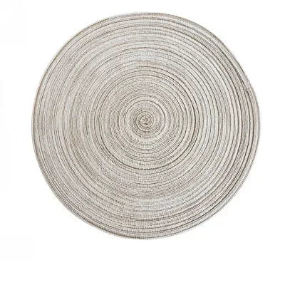 6 Piece Natural Fiber Round Table Placemats Set