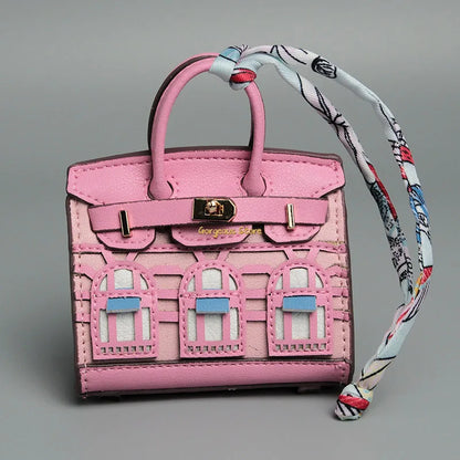 2 for 1 Mini Designer Handbag - Silver Purse Charm